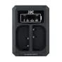 JJC DCH-BLF19E USB divu bateriju lādētājs Panasonic DMW-BLF19 ar divām bateriju slotēm un digitālo displeju