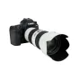 White JJC ET-78B lens hood for Canon EF 70-200mm F/4L USM II lens, protecting against glare and lens flare