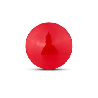 JJC SRB-NSBR Soft Release Button - Red spherical button with reflective surface for Fujifilm, Sony, Panasonic, Leica, and Canon cameras.