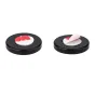 JJC Soft Release Button for cameras - black circular design with red 'M' logo, self-adhesive backing for easy attachment