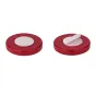Red soft release button with adhesive sticker for Fujifilm, Sony, Panasonic, Leica, and Canon cameras