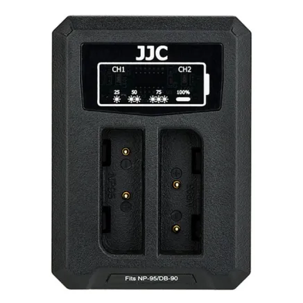 JJC Fuji DCH-NP95 USB Dual BatteryCharger (for Fujifilm NP-95 / Ricoh DB-90) 