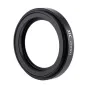 JJC EW-52 Canon lens hood LH EW52, black circular design with 'JJC LH-EW52' text, threaded edges for attachment, matte finish, protects against lens flare and overexposure.