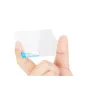 JJC GSP-LIPLAY optical glass screen protector for Fujifilm Instax mini LPLAY, shown as a clear 0.3mm thick rectangular sheet held in hand, displaying the back side with a blue "1 BACK" label.