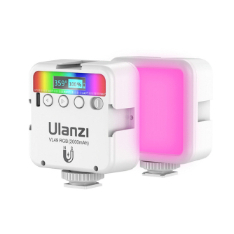 LED VLOG gaisma - Lampa LED Ulanzi VL49 - RGB, WB (2500 K - 9000 K), biaa - perc šodien veikalā un ar piegādi