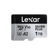 Lexar Professional SILVER PLUS микроSDXC UHS-I карта с объемом памяти 1ТБ, класс V30 и скоростью чтения 205 МБ/с для записи видео 4KLexar Professional SILVER PLUS микроSDXC UHS-I карта с объемом памяти 1ТБ, класс V30 и скоростью чтения 205 МБ/с для записи видео 4K