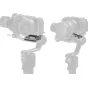 SmallRig 4639 HawkLock H38 Arca Swiss быстросъемная плита, прикреплённая к стабилизатору DJI с камерой Sony и объективом, демонстрирующая регулируемую антискользящую конструкцию и алюминиевый сплав.