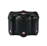Kandao Obsidian R 360 camera with six fisheye lenses, black body and copper accents, front view, compact design for 8K 3D VR video captureKandao Obsidian R 360 camera with six fisheye lenses, black body and copper accents, front view, compact design for 8K 3D VR video capture