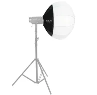 NANLITE Lantern Softbox LT-65 с Bowens креплением, подключённый к NANLITE Forza 300 II на стойке, с белым диффузором и чёрной внутренней частью, аксессуар для студийного освещенияNANLITE Lantern Softbox LT-65 с Bowens креплением, подключённый к NANLITE Forza 300 II на стойке, с белым диффузором и чёрной внутренней частью, аксессуар для студийного освещения