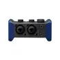 Zoom AMS-24 Audio Interface с двумя комбинированными XLR/TRS входами, разъемами для наушников и микрофона, а также переключателями режимов для музыки и стриминга