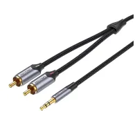 Аудио кабели, адаптеры - Cable Audio 2xRCA to 3.5mm Vention BCNBI 3m (grey) BCNBI - быстрый заказ от производителяАудио кабели, адаптеры - Cable Audio 2xRCA to 3.5mm Vention BCNBI 3m (grey) BCNBI - быстрый заказ от производителя