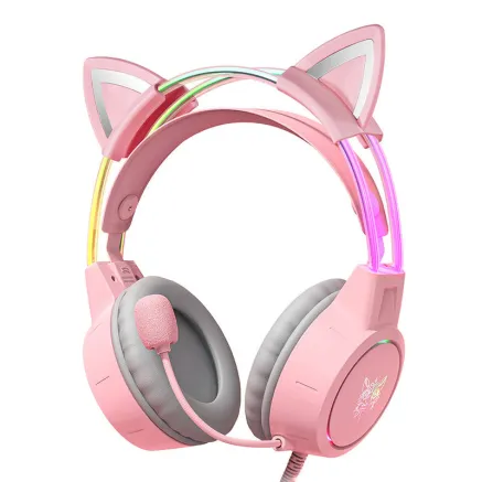 Игровые наушники ONIKUMA X15Pro Розовые Уши Кошки X15PROP
