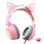 Головная гарнитура - Игровые наушники ONIKUMA X15Pro Розовые Уши Кошки X15PROP - быстрый заказ от производителя