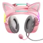 Головная гарнитура - Игровые наушники ONIKUMA X15Pro Розовые Уши Кошки X15PROP - быстрый заказ от производителя