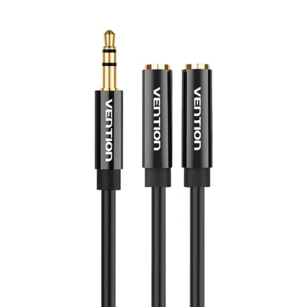 Audio Splitter 3.5mm Male to 2x 3.5mm Female Vention BBSBY 0.3m Black BBSBY