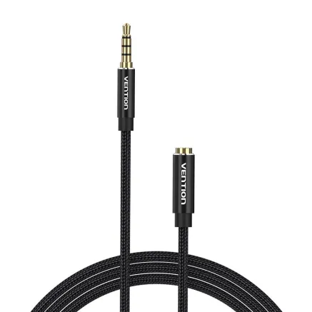 Cable Audio TRRS 3.5mm Male to 3.5mm Female Vention BHCBF 1m Black BHCBF