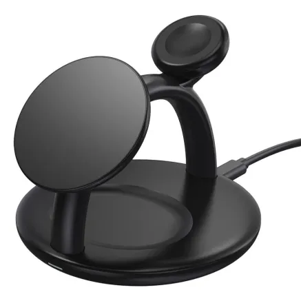 Holder with magnetic wireless charger 3in1 Choetech T587-F for Apple iPhone/Airpods/Apple Watch 15W/5W/2,5W T587