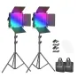Vairs neražo - Neewer 660 PRO RGB LED studio set, two 50W 3200-5600K lamps + tripods + gates B08M5SCZLT
