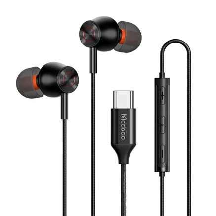 Mcdodo HP-3490 in-ear, wired headphones, USB-C (black) HP-3490
