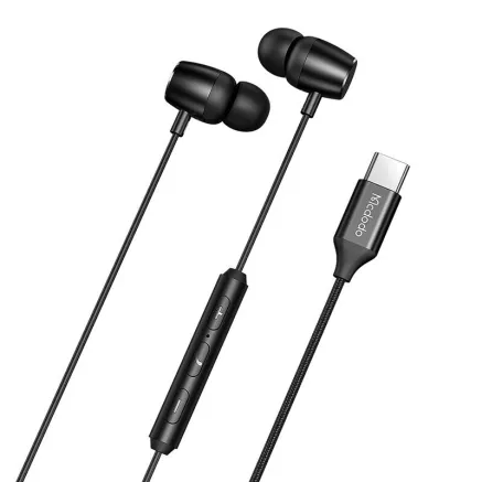 Mcdodo HP-1050 in-ear, wired headphones, USB-C (black) HP-1050