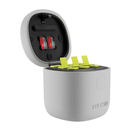 Telesin Allin box triple-channel charger + 3 batteries for GoPro Hero 12 / 11 / 10 / 9 (yellow) GP-BTR-906