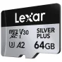 Memory Cards - LEXAR MICROSDXC PROFESSIONAL SILVER PLUS UHS-I/U3/A2/4K R205/W100 (V30) 64GB LMSSIPL064G-BNANG - quick order from manufacturer
