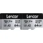Atmiņas kartes - LEXAR MICROSDXC PROFESSIONAL SILVER PLUS UHS-I/U3/A2/4K R205/W100 (V30) 64GB - 2PACK LMSSIPL064G-B2ANG - ātri pasūtīt no ražotāja
