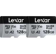 Memory Cards - LEXAR MICROSDXC PROFESSIONAL SILVER PLUS UHS-I/U3/A2/4K R205/W150 (V30) 128GB - 2PACK LMSSIPL128G-B2ANG - quick order from manufacturerMemory Cards - LEXAR MICROSDXC PROFESSIONAL SILVER PLUS UHS-I/U3/A2/4K R205/W150 (V30) 128GB - 2PACK LMSSIPL128G-B2ANG - quick order from manufacturer