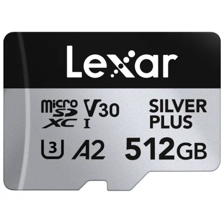 LEXAR MICROSDXC PROFESSIONAL SILVER PLUS UHS-I/U3/A2/4K R205/W150 (V30) 512GB LMSSIPL512G-BNANG