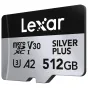 Memory Cards - LEXAR MICROSDXC PROFESSIONAL SILVER PLUS UHS-I/U3/A2/4K R205/W150 (V30) 512GB LMSSIPL512G-BNANG - quick order from manufacturer