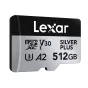 Memory Cards - LEXAR MICROSDXC PROFESSIONAL SILVER PLUS UHS-I/U3/A2/4K R205/W150 (V30) 512GB LMSSIPL512G-BNANG - quick order from manufacturer