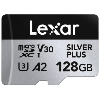 Memory Cards - LEXAR MICROSDXC PROFESSIONAL SILVER PLUS UHS-I/U3/A2/4K R205/W150 (V30) 128GB LMSSIPL128G-BNANG - quick order from manufacturer