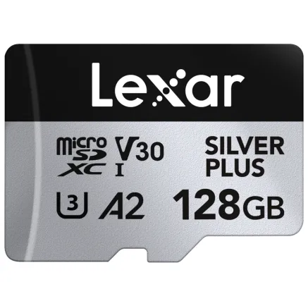 LEXAR MICROSDXC PROFESSIONAL SILVER PLUS UHS-I/U3/A2/4K R205/W150 (V30) 128GB LMSSIPL128G-BNANG