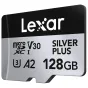 Atmiņas kartes - LEXAR MICROSDXC PROFESSIONAL SILVER PLUS UHS-I/U3/A2/4K R205/W150 (V30) 128GB LMSSIPL128G-BNANG - ātri pasūtīt no ražotāja