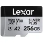 Memory Cards - LEXAR MICROSDXC PROFESSIONAL SILVER PLUS UHS-I/U3/A2/4K R205/W150 (V30) 256GB LMSSIPL256G-BNANG - quick order from manufacturer