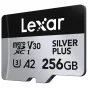 Didelis atminties - LEXAR MICROSDXC PROFESSIONAL SILVER PLUS UHS-I/U3/A2/4K R205/W150 (V30) 256GB LMSSIPL256G-BNANG - быстрый за