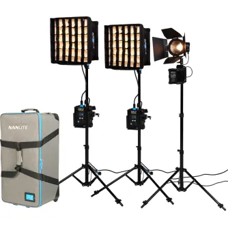 LED gaismas paneļi - NANLITE PAVOSLIM 60B & FORZA 60B II KIT 60B X2 + FORZA 60BII - 3-LIGHT KIT WITH LIGHT STAND 01-006 FORZA 60BII-3 - ātri pasūtīt no ražotāja