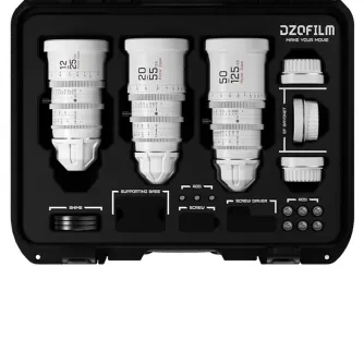 CINEMA Video Lenses - DZOFILM Pictor Zoom 3-Lens Kit (12-25/20-55/50-125 T2.8) White - quick order from manufacturer