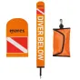 Vairs neražo - Mares Buoy Diver Below in bright orange - 160cm length with 20m of line