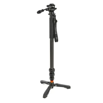 Tripod Accessories - 3 Legged Thing Legends Lance 2.0 Monopod Kit w/ DOCZ2 Foot Stabilizer & AH Trinity Darkness/Matte Black LANCESKDARK - quick order from manufacturer