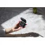 Rode Wireless Micro Ultra black charging case open, showing compact USB-C microphone kit storage with dual transmitters and accessories