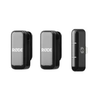 RODE Wireless Micro Lightning Black transmitters front view with built-in microphones for high-quality wireless audio recordingRODE Wireless Micro Lightning Black transmitters front view with built-in microphones for high-quality wireless audio recording