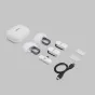 Rode Wireless Micro Ultra compact wireless microphone kit with USB-C, featuring two transmitters, charging case, windshields, and magnetic attachments arranged for easy setup.