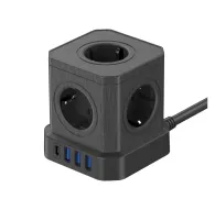 AC adapteri, strāvas vadi - Newell GaN Power Cube 9in1 melns - perc šodien veikalā un ar piegādiAC adapteri, strāvas vadi - Newell GaN Power Cube 9in1 melns - perc šodien veikalā un ar piegādi