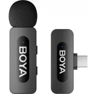 Boya BY-V10 V2 wireless lavalier microphone system with USB-C receiver and ultra-compact transmitter, black designBoya BY-V10 V2 wireless lavalier microphone system with USB-C receiver and ultra-compact transmitter, black design