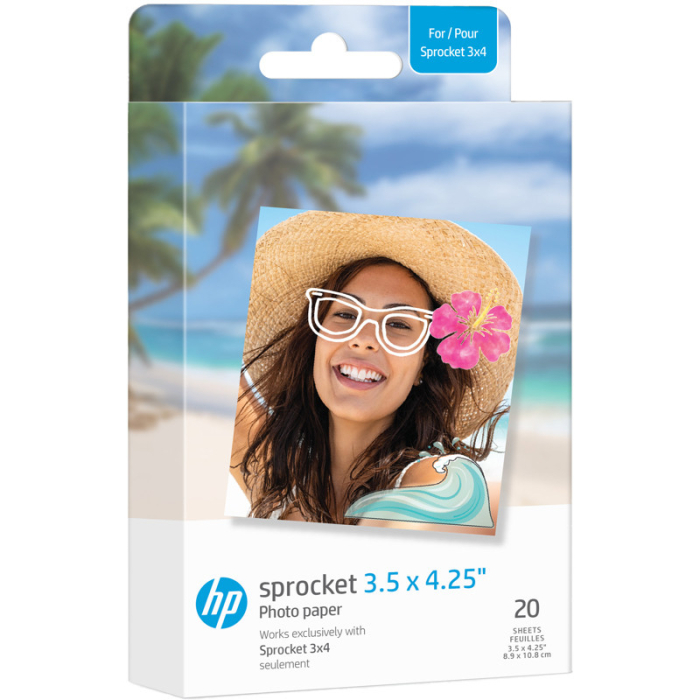 Sortimenta jaunumi - HP photo paper Sprocket Zink 8.9x10.8cm 20 sheets HPIZ3X420 - быстрый заказ от производителя