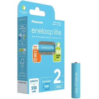 Batteries and chargers - Panasonic Batteries Panasonic eneloop rechargeable battery Lite AAA 550 2BP BK-4LCCE/2BE - quick order from manufacturer