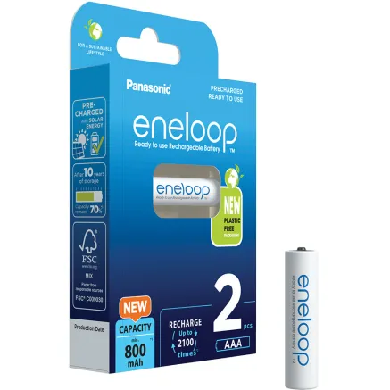 Panasonic Batteries Panasonic eneloop rechargeable battery AAA 800 2BP BK-4MCDE/2BE