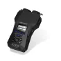 Zoom H1 XLR portatīvais audio ierakstītājs ar XLR/TRS kombinētajiem ievadiem, OLED ekrāns ar viļņu formu, zili pogas ar uzrakstiem 'STEREO', 'MIXER', 'MARKER' un 'MENU', sarkana ieraksta poga un 'H1 XLR' zīmols.
