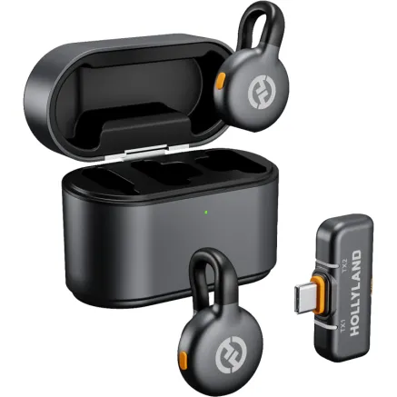 Hollyland LARK M2S 2xTX USB-C Wireless Lavalier Microphone (Duo, Space Gray)